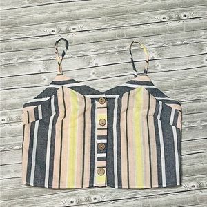 Pastel Striped Crop Top Size Small